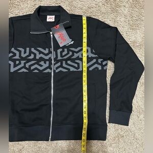 RTGB~NWT~Zip Mens Size Small~Mazed Striped Jacket In Black~MSRP $108 H-7